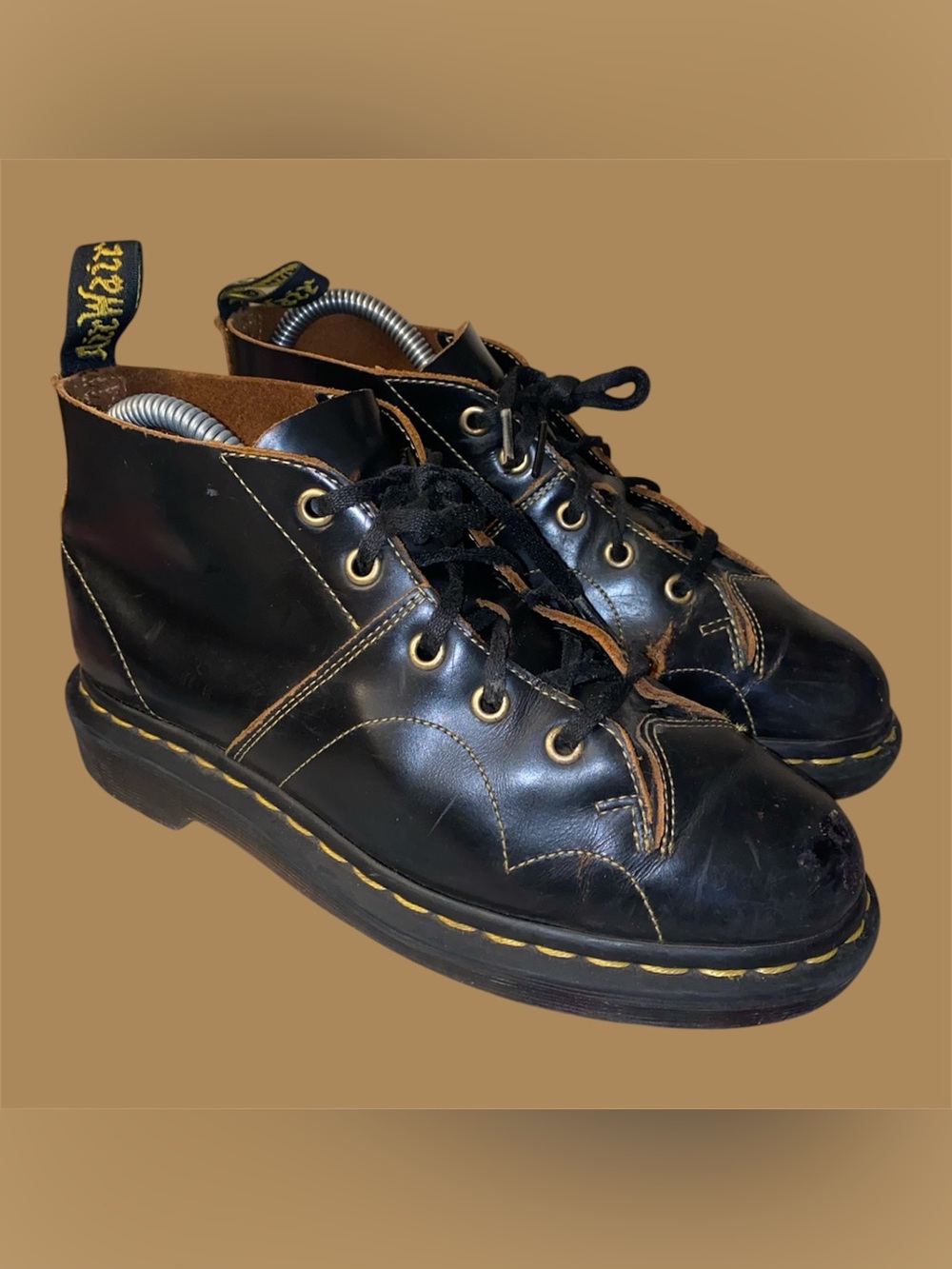 Dr Martens Church Vintage Monkey Boots Black Leather Men’s 6 Women’s 7 EU 38